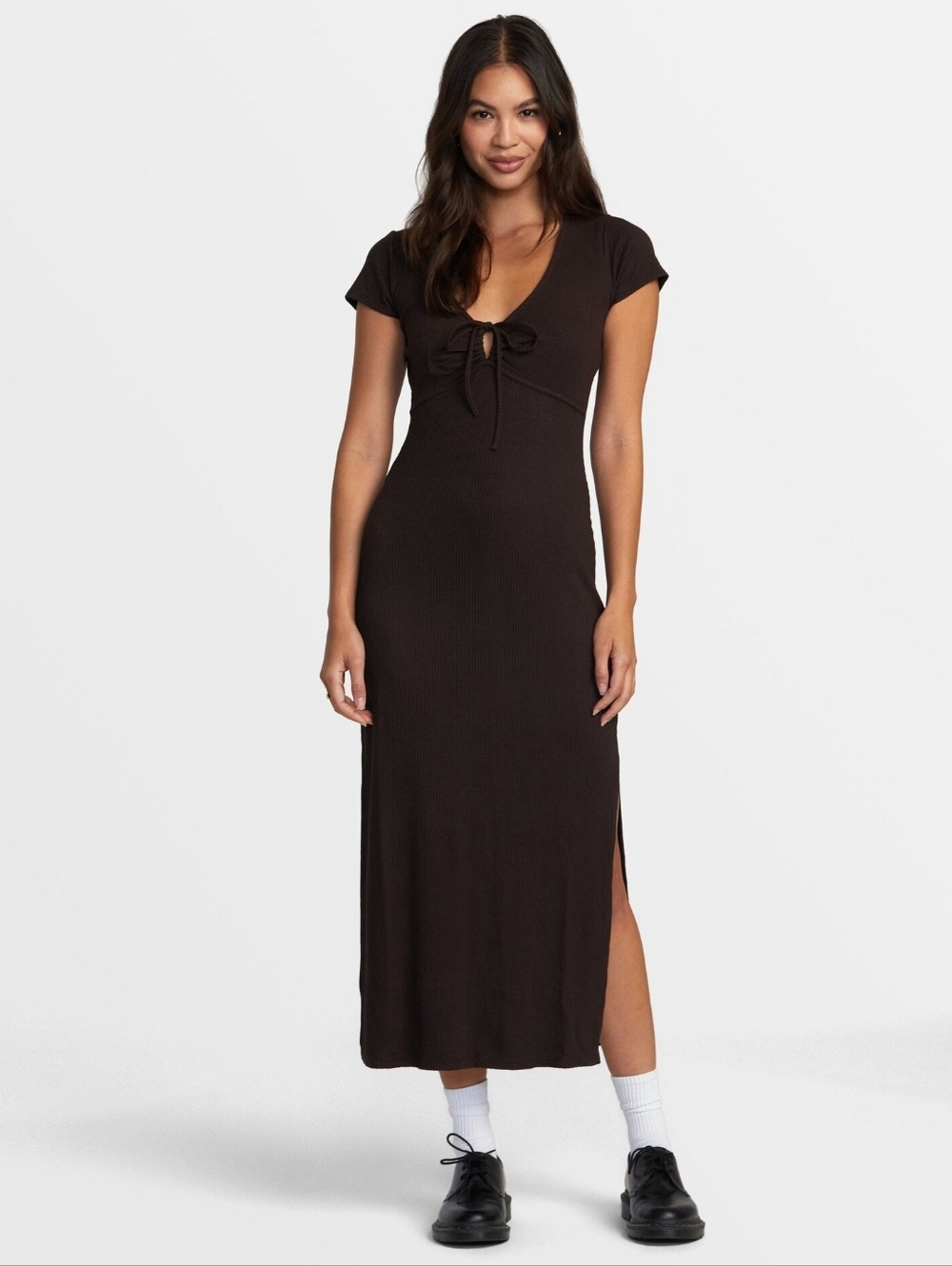 RVCA Smitten II Midi Dress | Chocolate Torte Size Medium - Picture 4 of 16